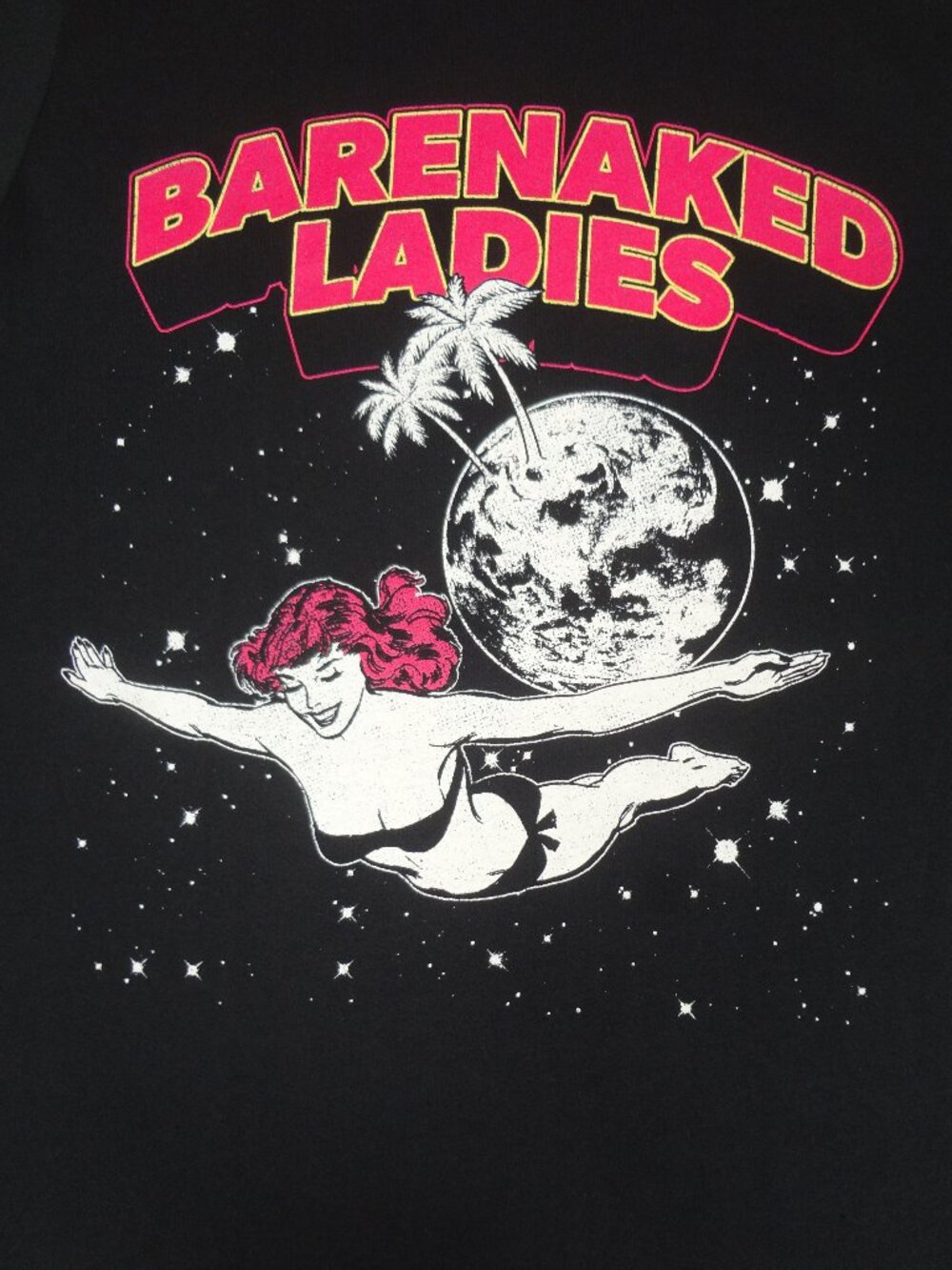 NWOT BARENAKED LADIES COSMIC DIVING WOMAN - BLACK MEDIUM T-SHIRT L956